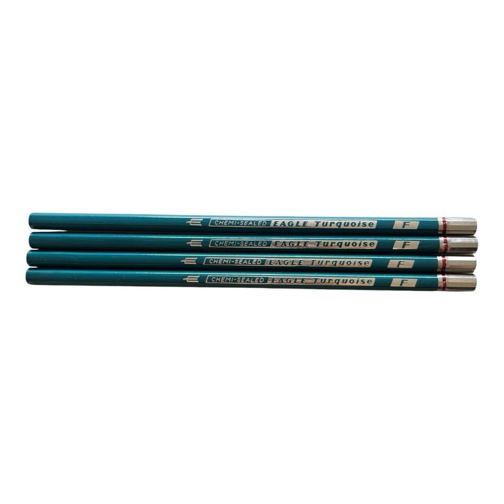 4 Eagle Chem Sealed Turquoise Drawing Pencil F Unsharpened Vintage Set